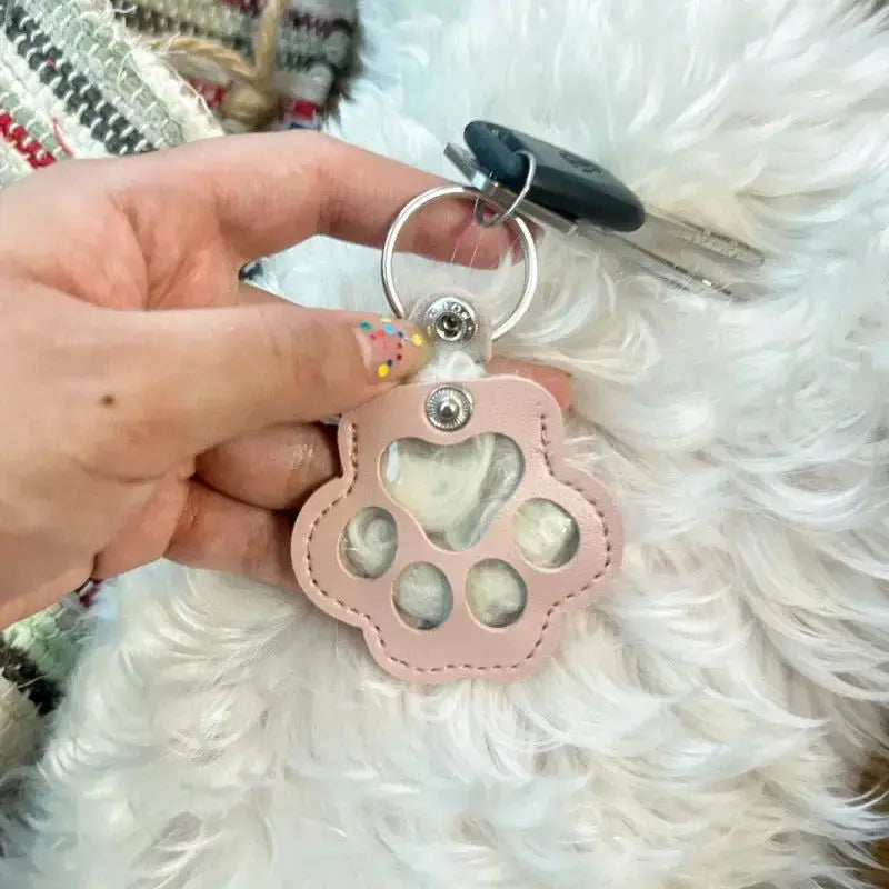 Genuine Leather Pet Keepsake Keychain for Dog and Cat Fur by TED