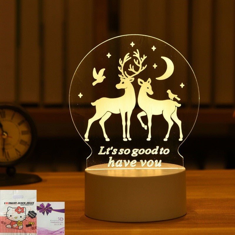 Personalized 3D LED Night Light Acrylic Table Lamp - Cherished Harbor Gifts