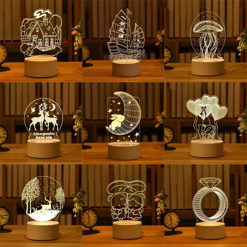 Personalized 3D LED Night Light Acrylic Table Lamp - Cherished Harbor Gifts