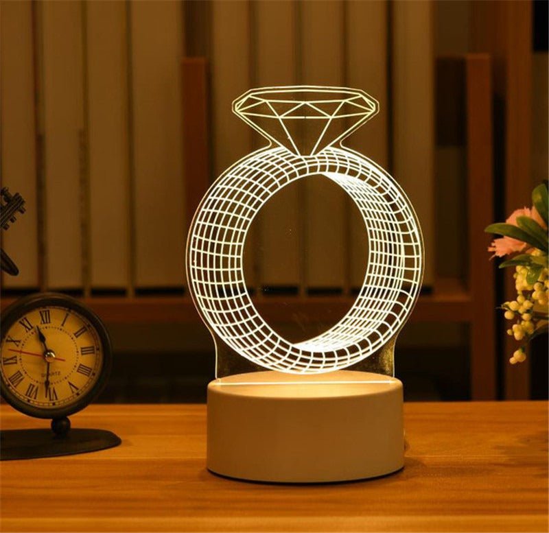 Personalized 3D LED Night Light Acrylic Table Lamp - Cherished Harbor Gifts