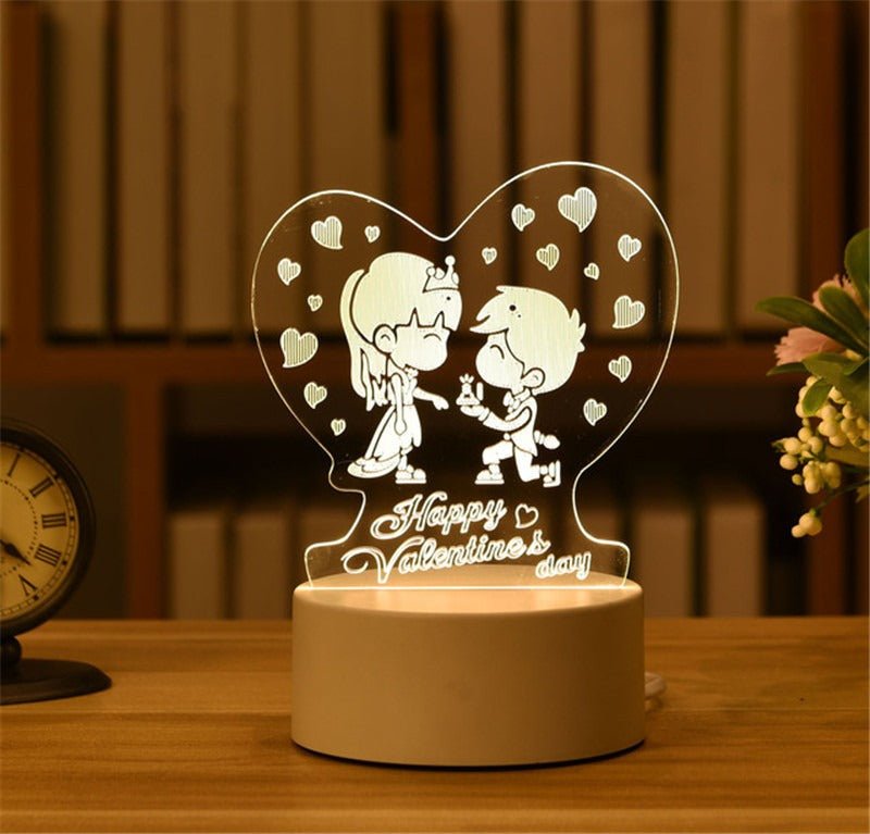 Personalized 3D LED Night Light Acrylic Table Lamp - Cherished Harbor Gifts