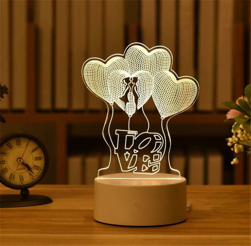 Personalized 3D LED Night Light Acrylic Table Lamp - Cherished Harbor Gifts