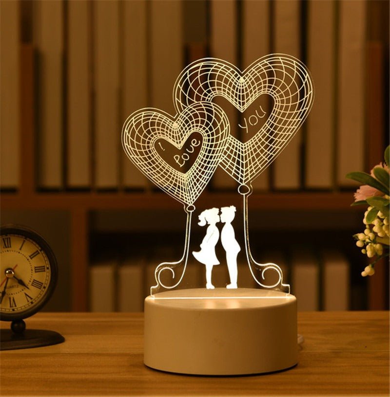 Personalized 3D LED Night Light Acrylic Table Lamp - Cherished Harbor Gifts