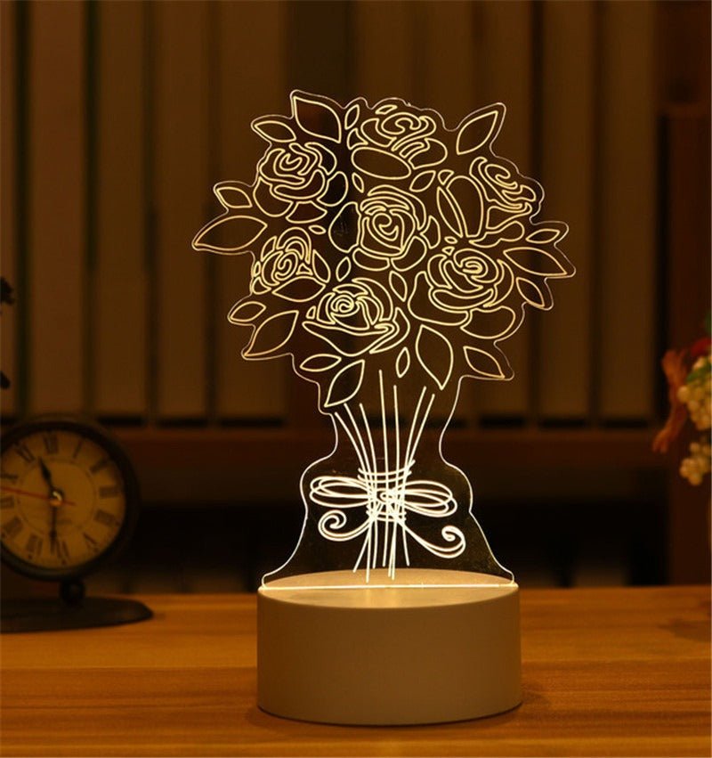 Personalized 3D LED Night Light Acrylic Table Lamp - Cherished Harbor Gifts