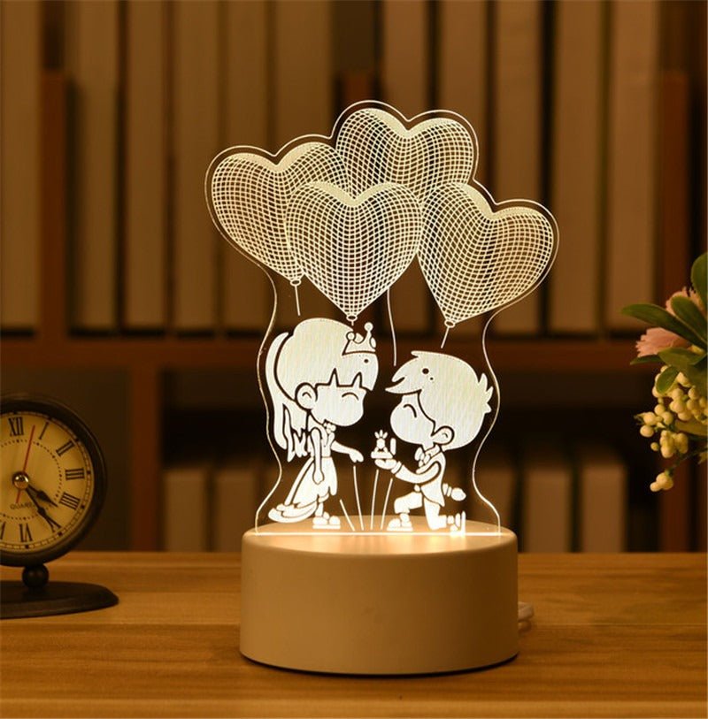 Personalized 3D LED Night Light Acrylic Table Lamp - Cherished Harbor Gifts
