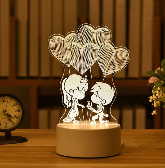 Personalized 3D LED Night Light Acrylic Table Lamp - Cherished Harbor Gifts