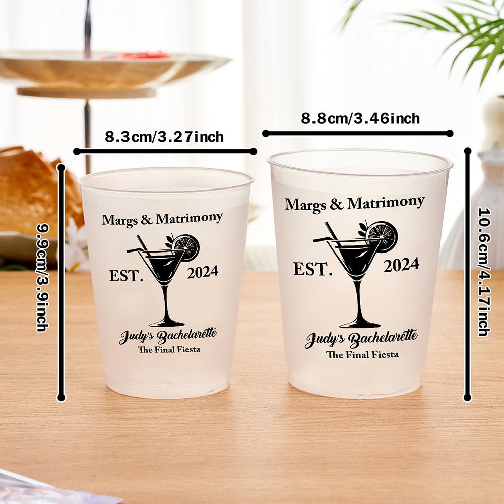 Personalized Bachelorette Party Plastic Cups With Name - Cherished Harbor Gifts