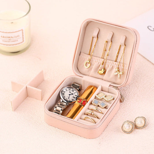 Personalized Birth Flower Travel Jewelry Box Gift - Cherished Harbor Gifts