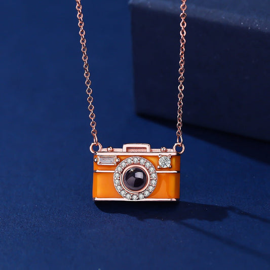 Personalized Camera Projection Photo Necklace Gift - Cherished Harbor Gifts