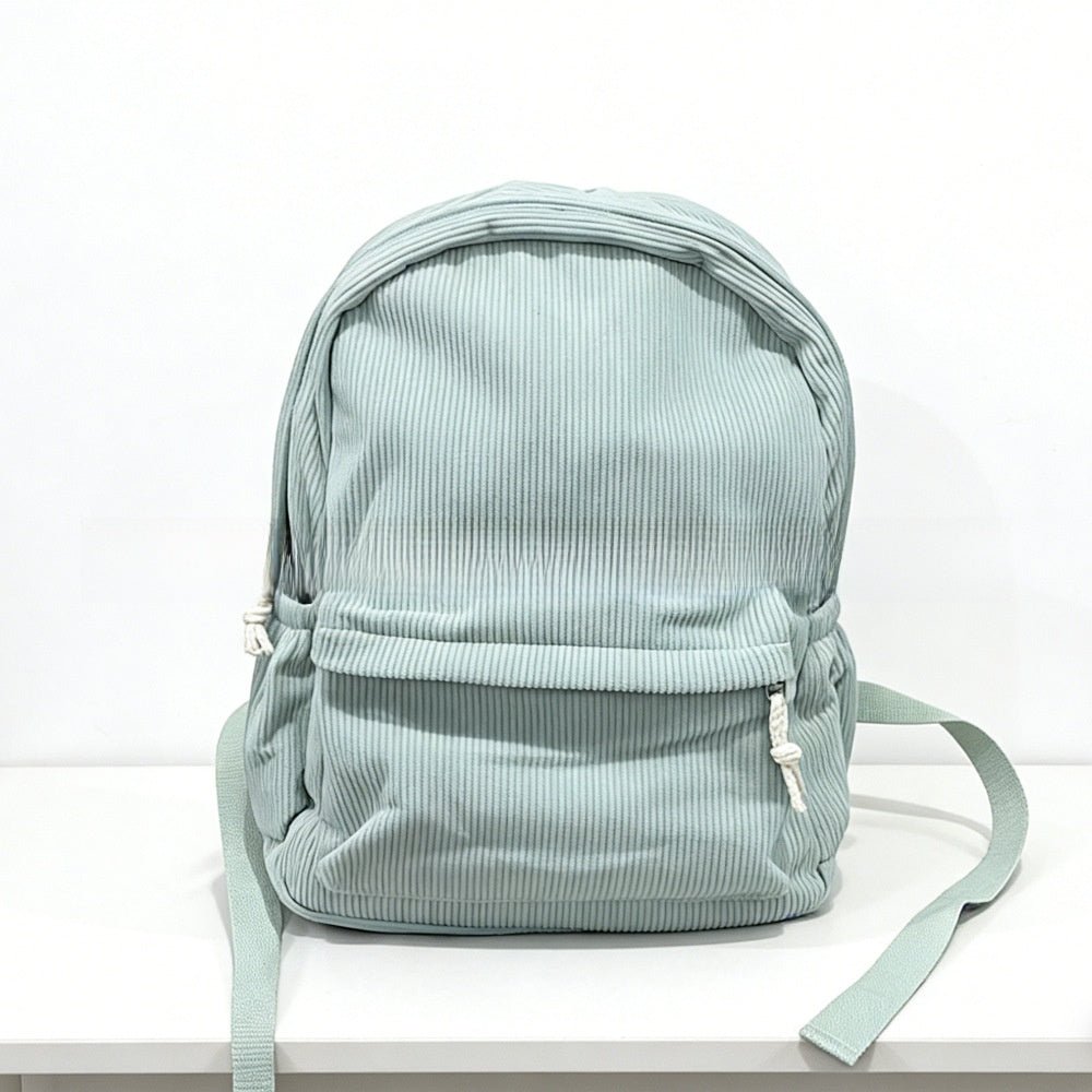 Personalized Corduroy Embroidered School Backpack - Cherished Harbor Gifts