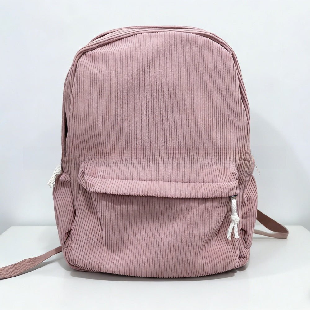 Personalized Corduroy Embroidered School Backpack - Cherished Harbor Gifts