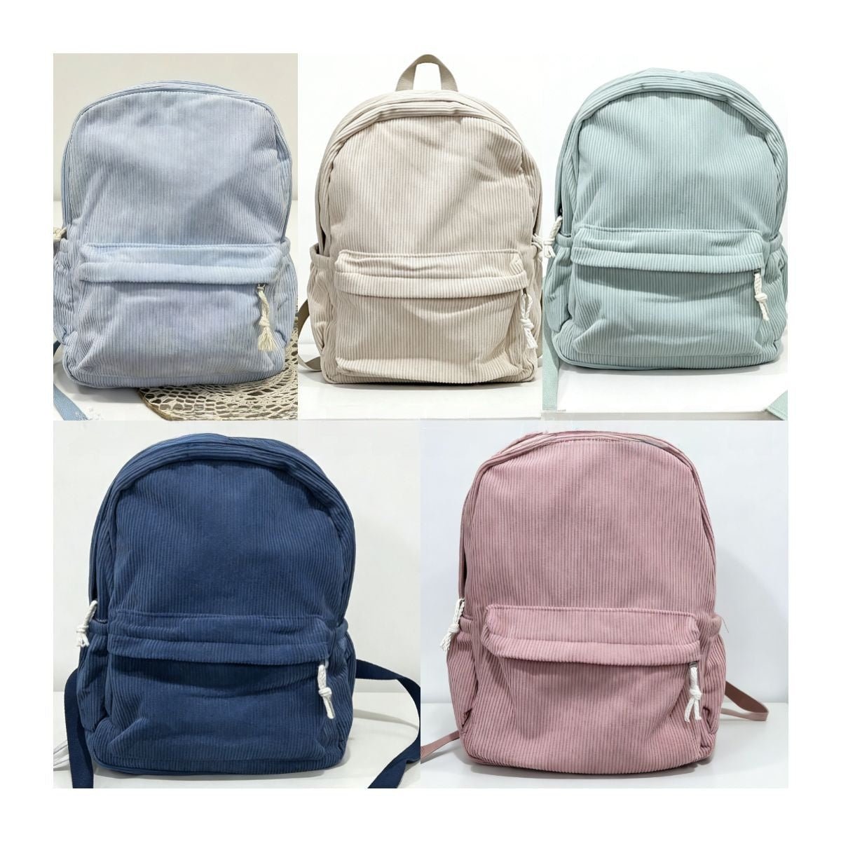 Personalized Corduroy Embroidered School Backpack - Cherished Harbor Gifts