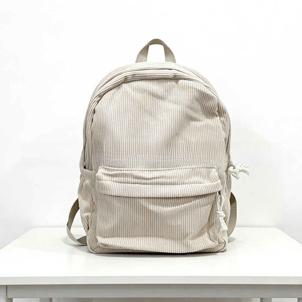 Personalized Corduroy Embroidered School Backpack - Cherished Harbor Gifts