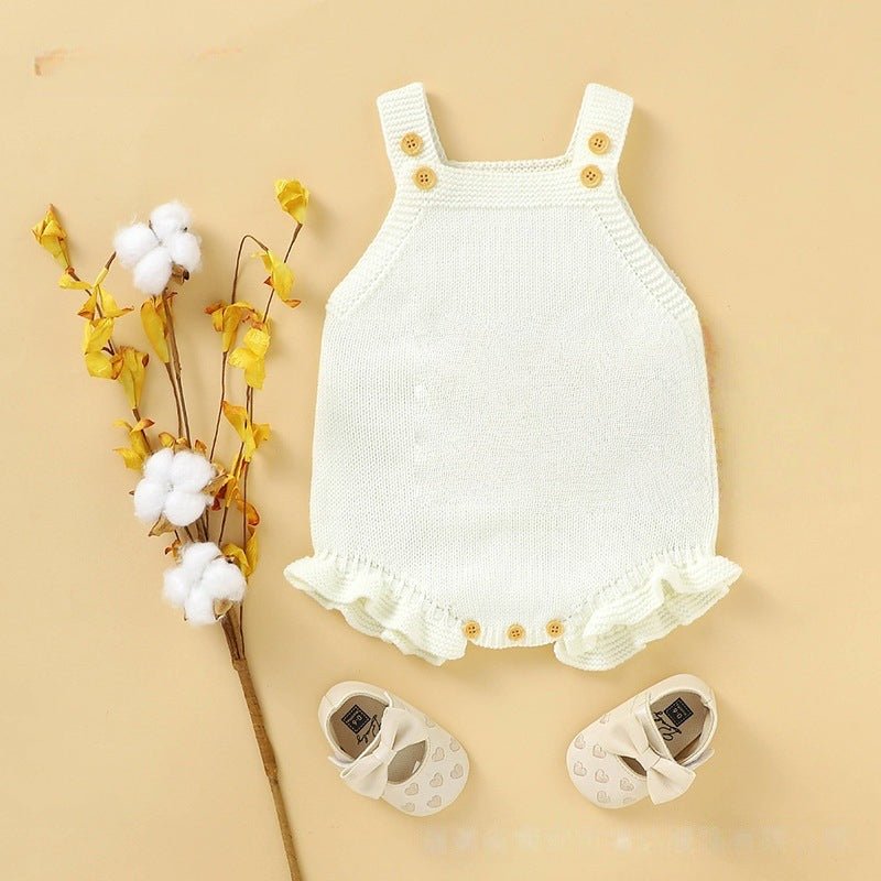 Personalized Cotton Baby Suspender Romper Outfit - Cherished Harbor Gifts