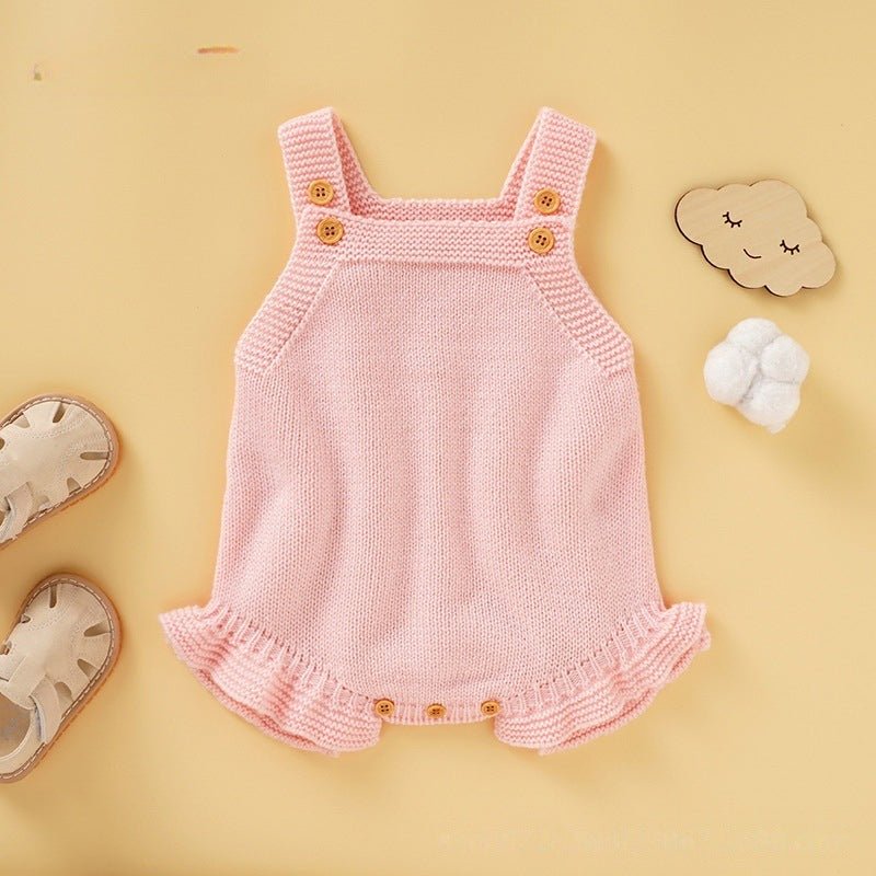 Personalized Cotton Baby Suspender Romper Outfit - Cherished Harbor Gifts