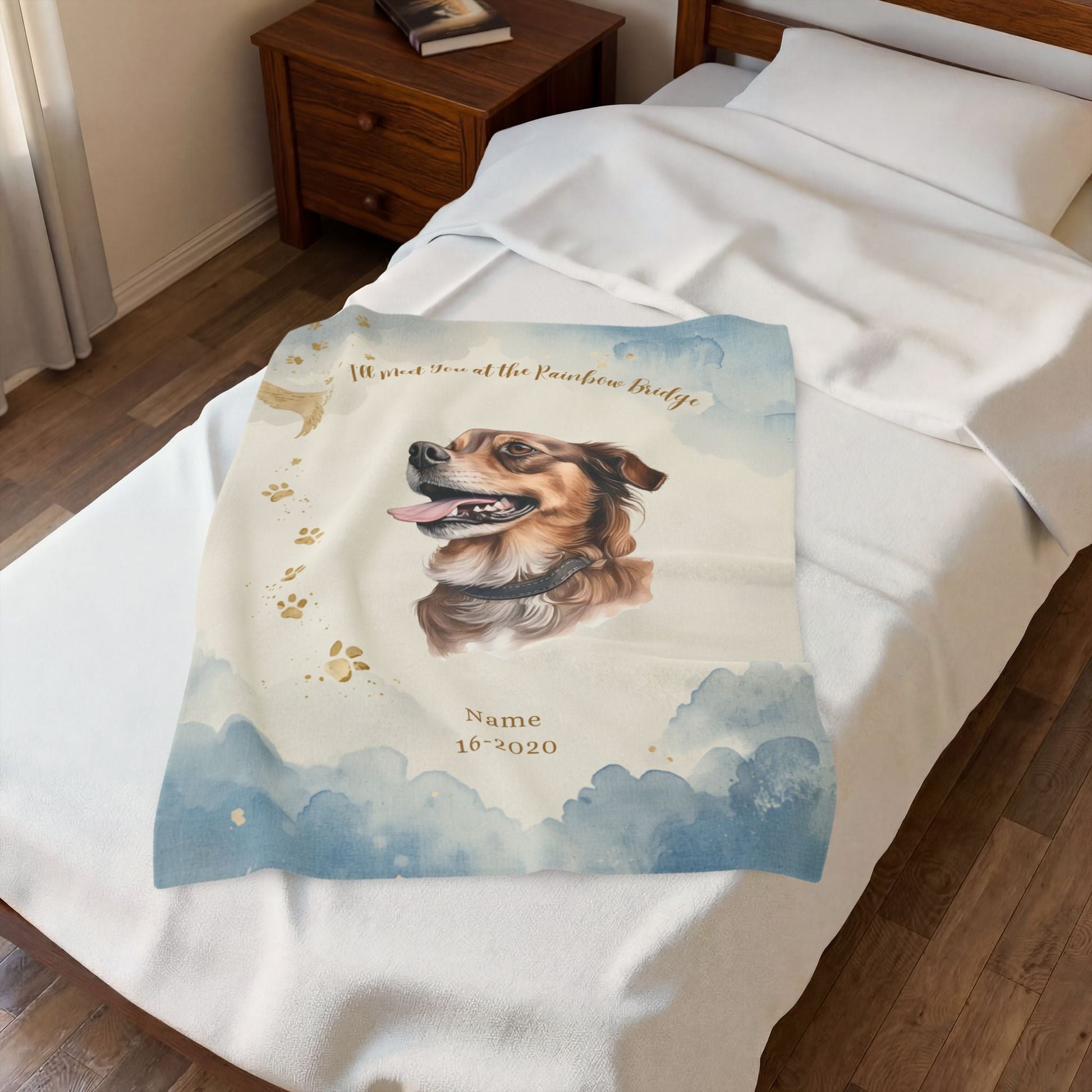 Personalized Dog Memorial Blanket | Custom Pet Photo Gift - Cherished Harbor Gifts
