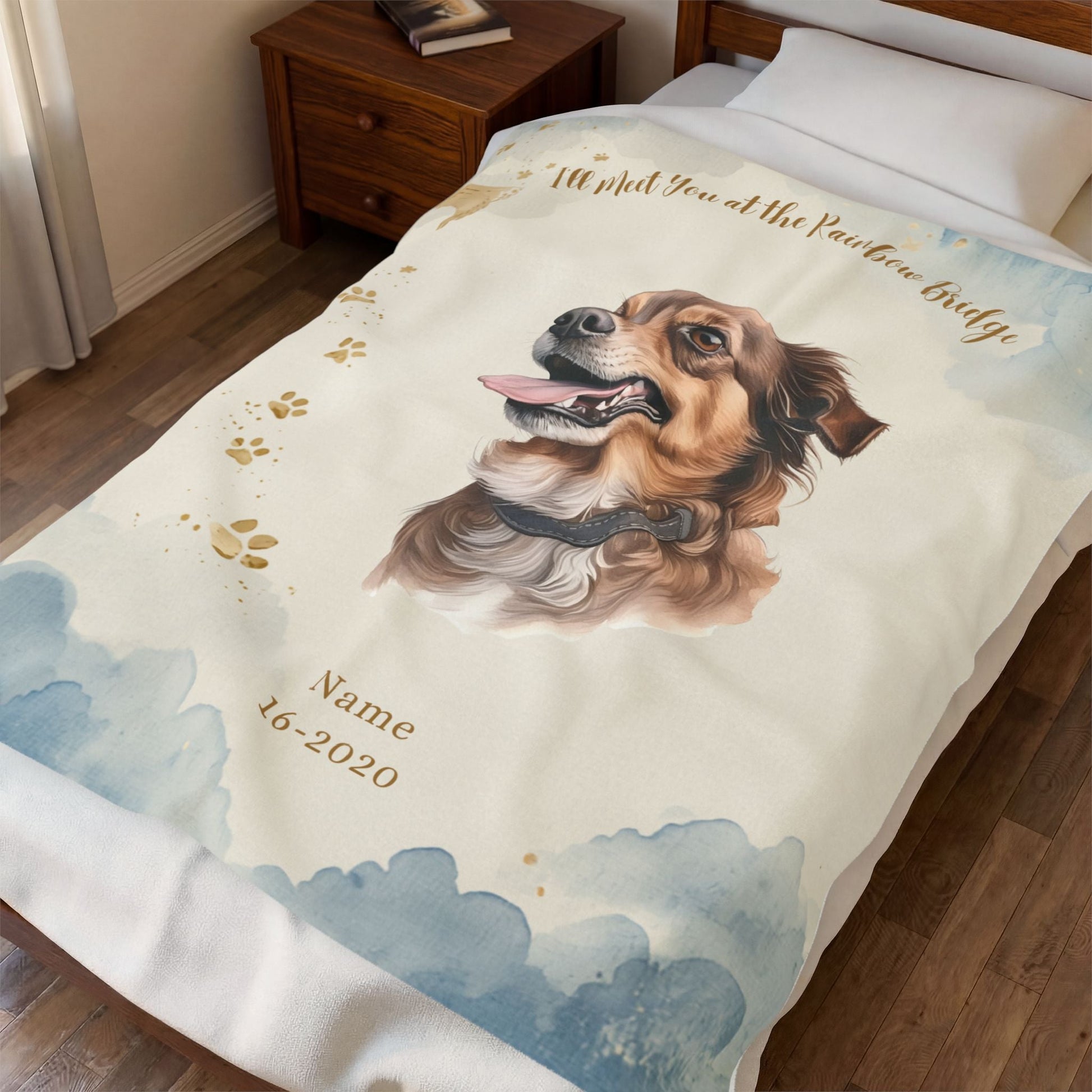 Personalized Dog Memorial Blanket | Custom Pet Photo Gift - Cherished Harbor Gifts