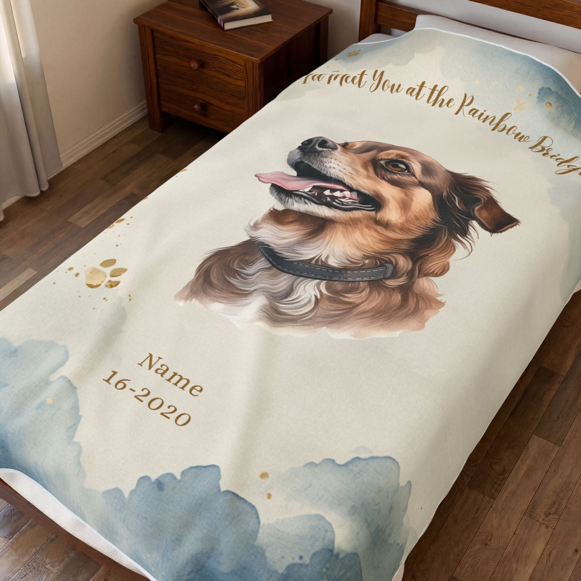 Personalized Dog Memorial Blanket | Custom Pet Photo Gift - Cherished Harbor Gifts