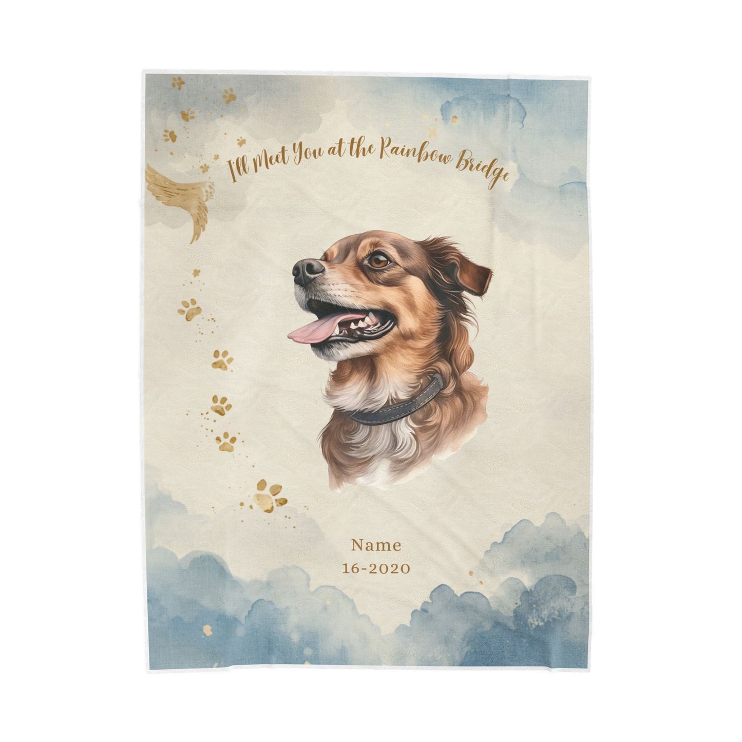 Personalized Dog Memorial Blanket | Custom Pet Photo Gift - Cherished Harbor Gifts