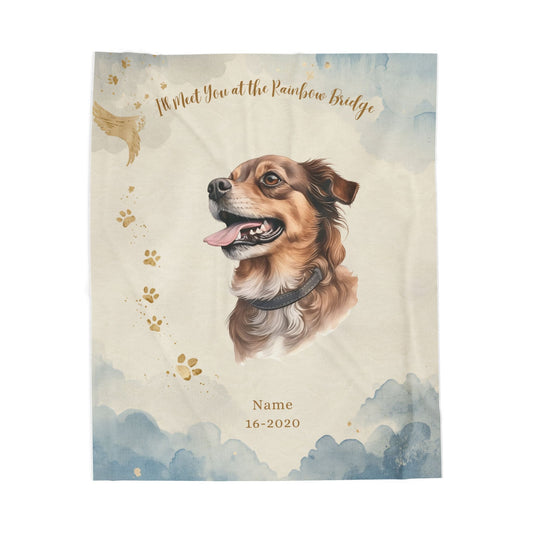 Personalized Dog Memorial Blanket | Custom Pet Photo Gift - Cherished Harbor Gifts