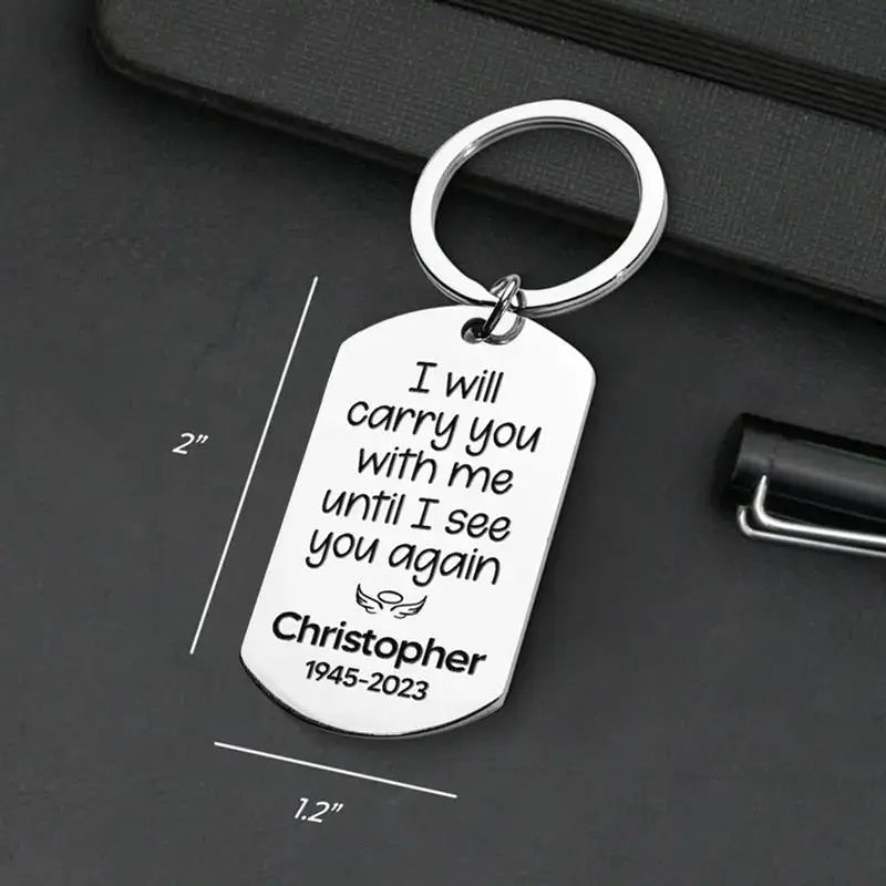 Personalized Memorial Keychain for Cherished Memories by Inkedjoy