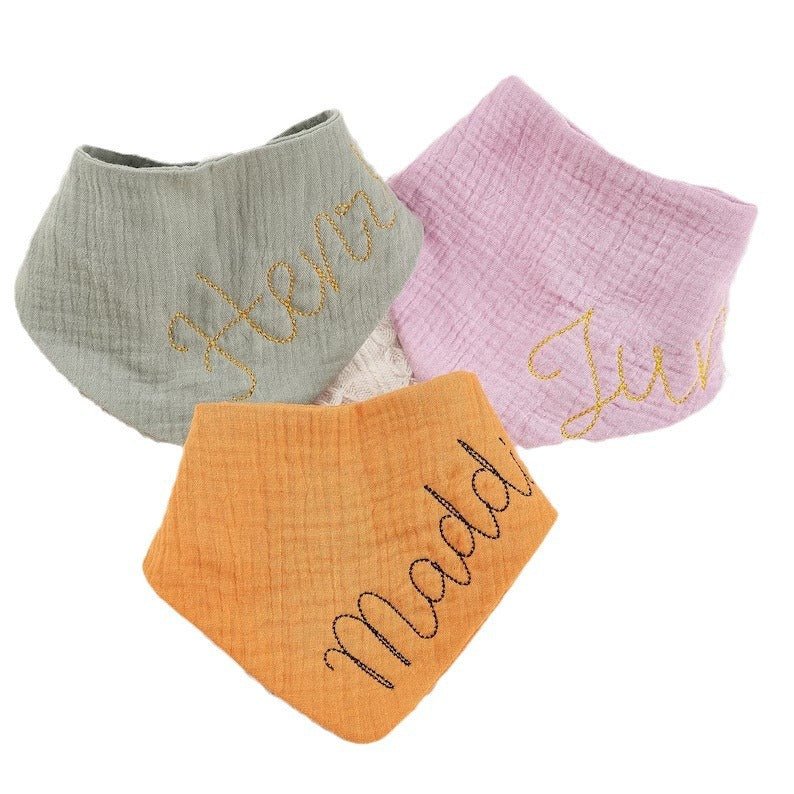 Personalized Embroidered Baby Cotton Drool Bib - Cherished Harbor Gifts