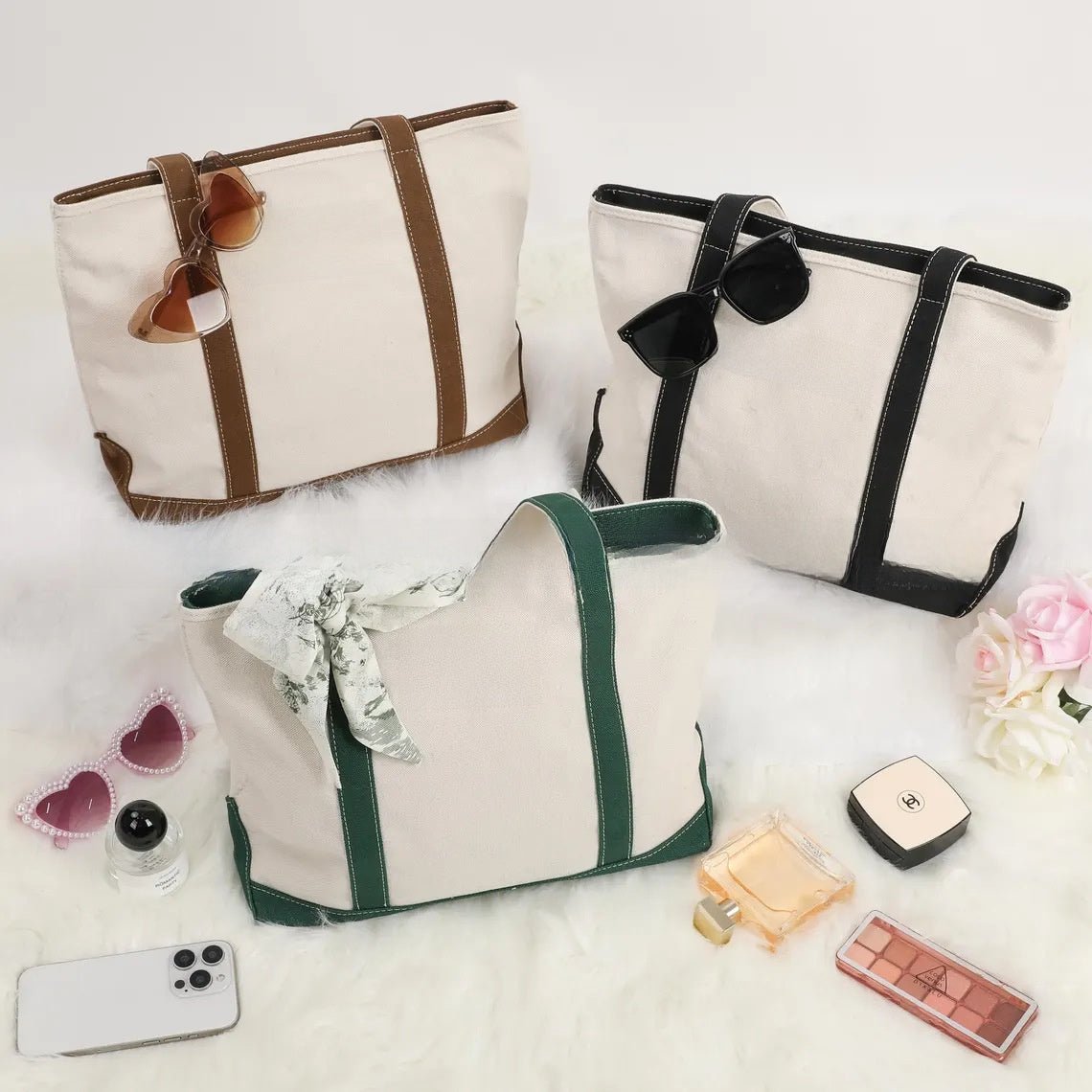 Personalized Embroidered Canvas Tote Bag - Cherished Harbor Gifts