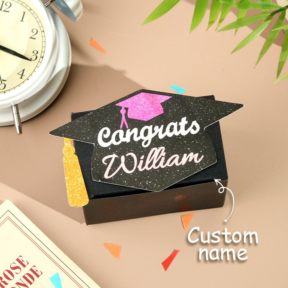 Personalized Graduation Money Gift Box With Cash Pull - Cherished Harbor Gifts