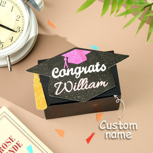 Personalized Graduation Money Gift Box With Cash Pull - Cherished Harbor Gifts