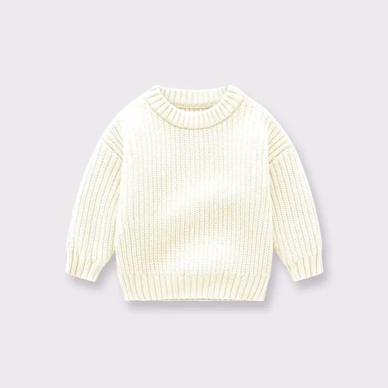 Personalized Hand Knitted Baby Sweater Soft Cotton Pullover - Cherished Harbor Gifts