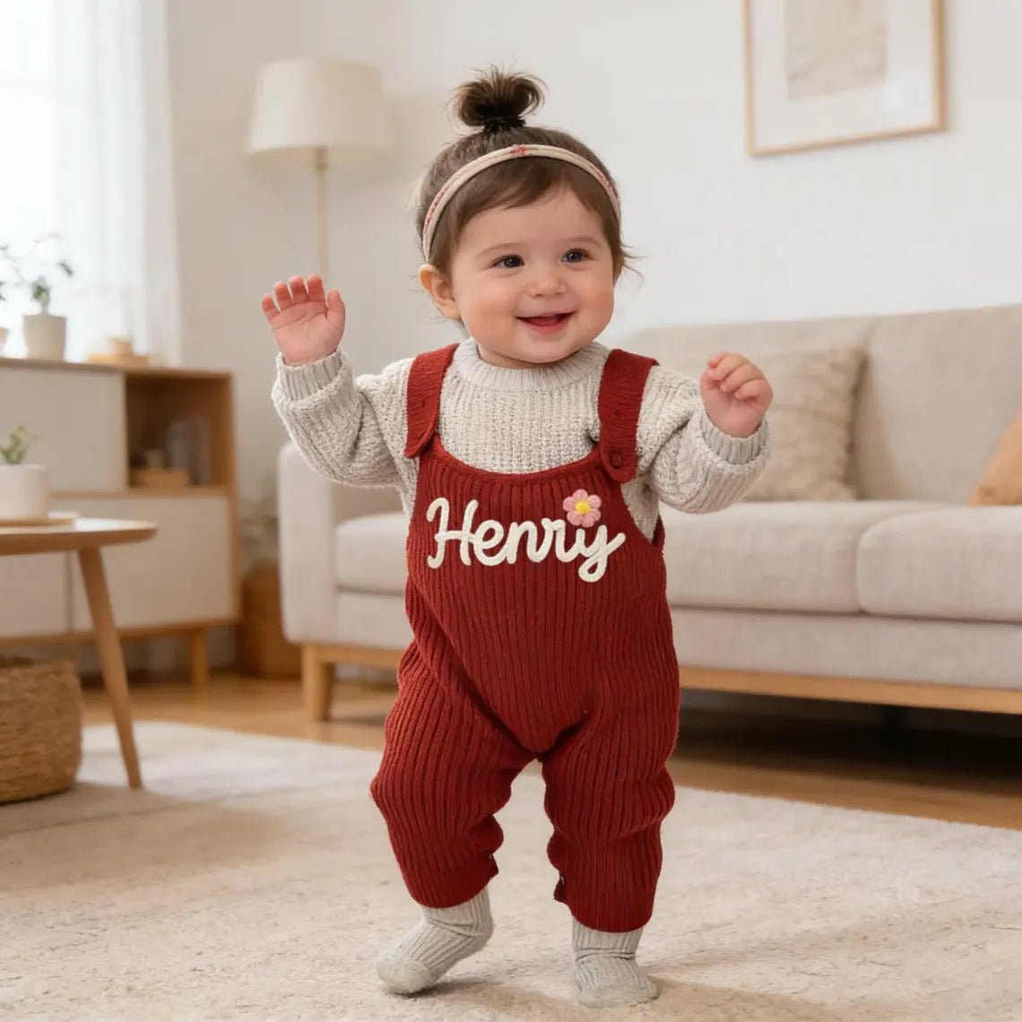 Personalized Handmade Baby Romper Custom Name Outfit - Cherished Harbor Gifts