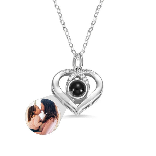 Personalized Heart Photo Projection Necklace for Women - Cherished Harbor Gifts