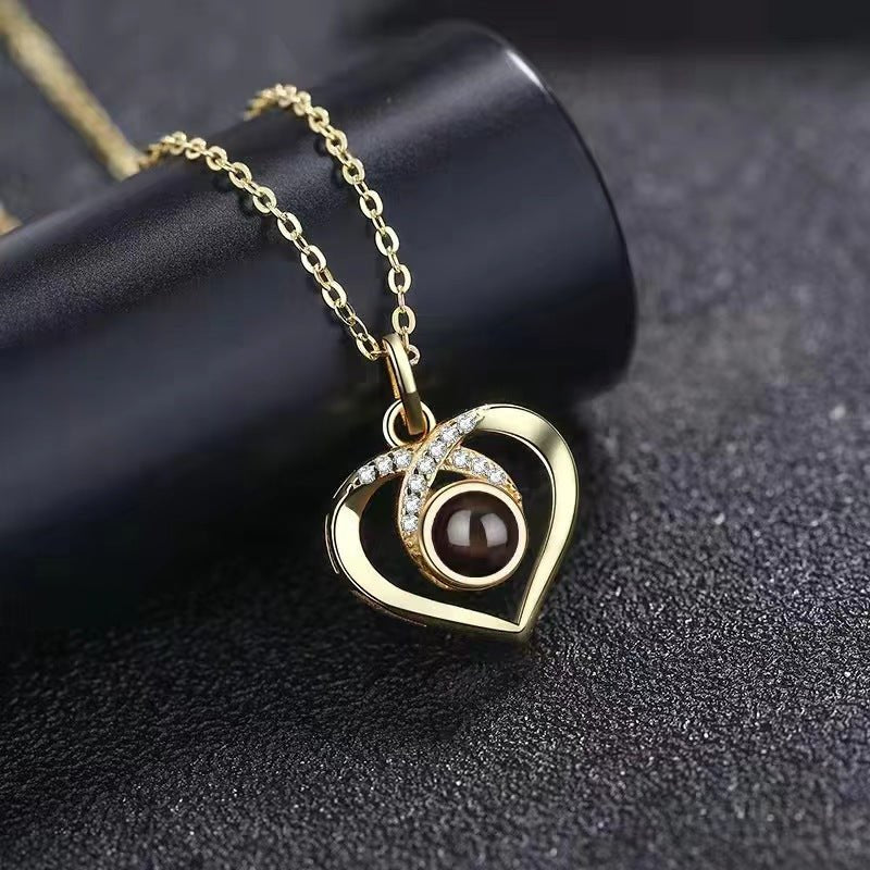 Personalized Heart Photo Projection Necklace for Women - Cherished Harbor Gifts