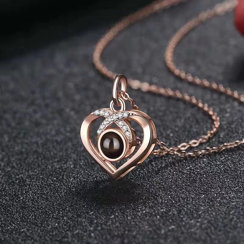Personalized Heart Photo Projection Necklace for Women - Cherished Harbor Gifts