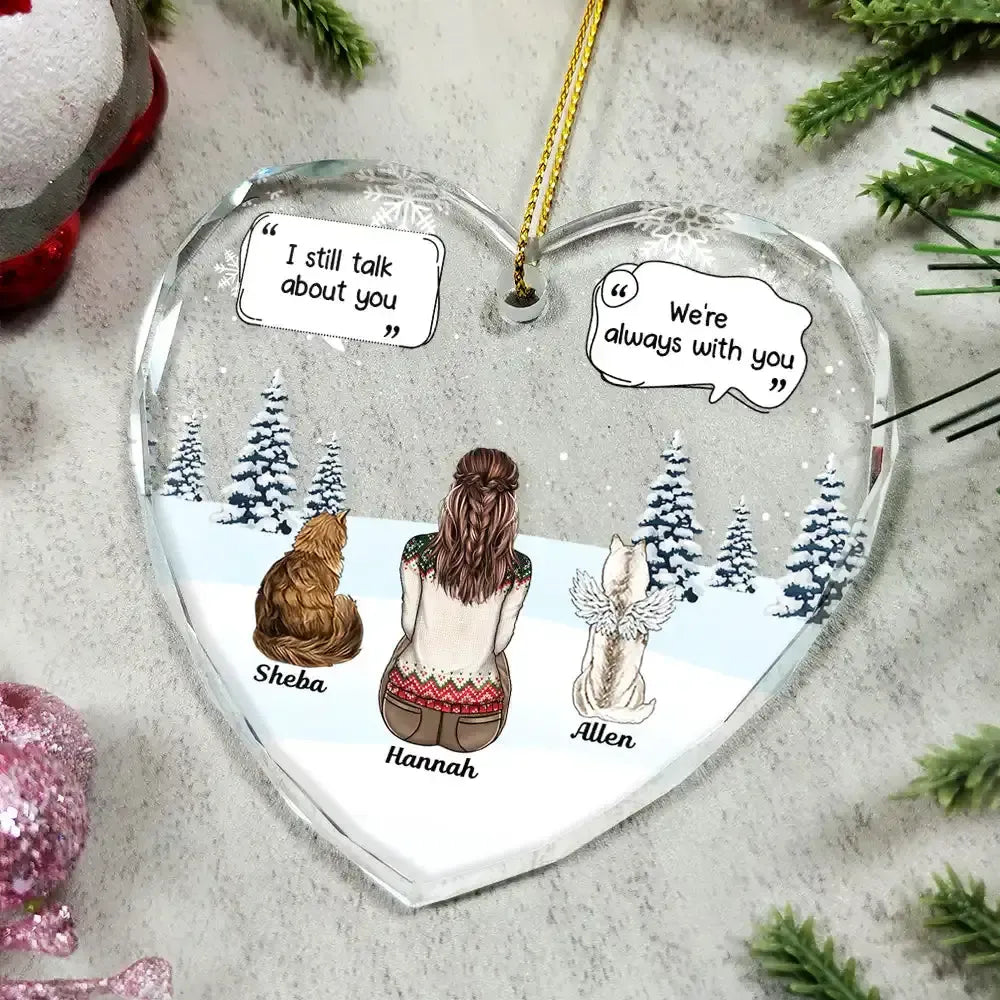 Custom Dog Memorial Ornament - Heart Shaped Glass Gift by Inkedjoy