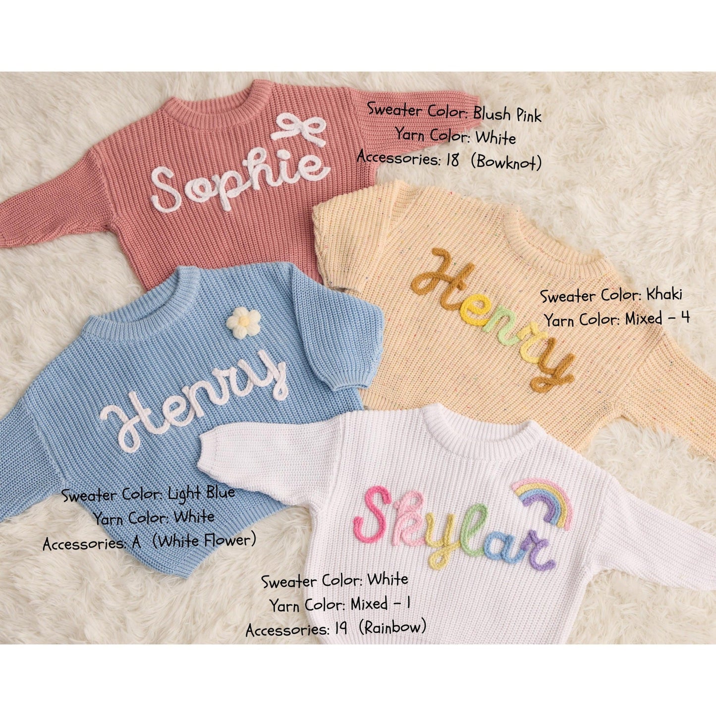 Personalized Kids Sweater Custom Embroidered Name - Cherished Harbor Gifts