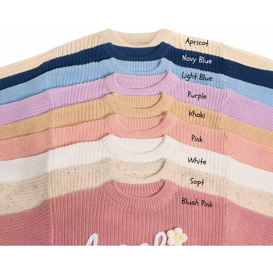 Personalized Kids Sweater Custom Embroidered Name - Cherished Harbor Gifts