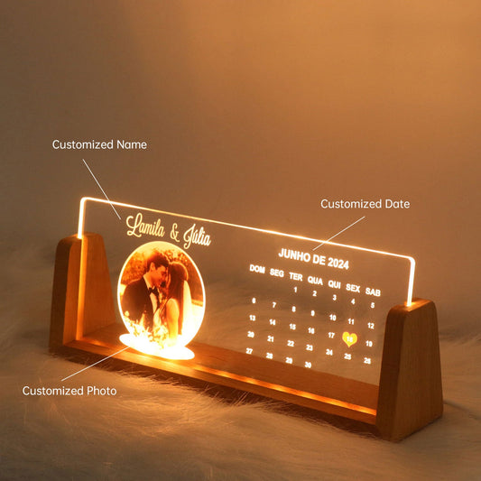 Personalized LED Acrylic Photo Memorial Plaque Night Light - Cherished Harbor Gifts