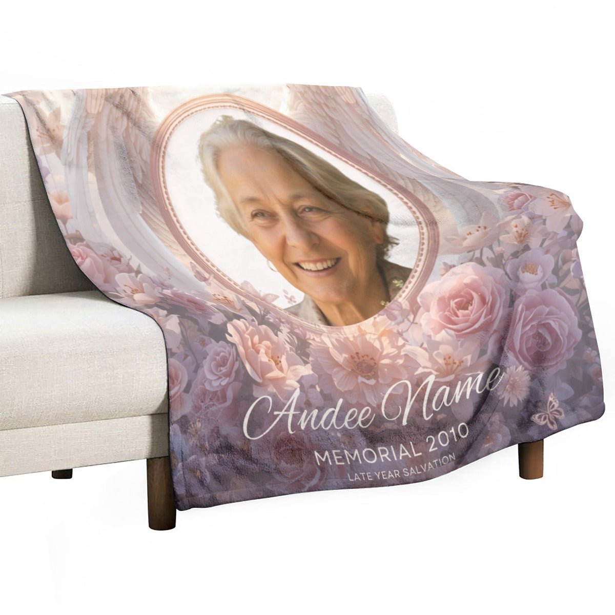 Personalized Memorial Blanket Custom Memory Gift - Cherished Harbor Gifts