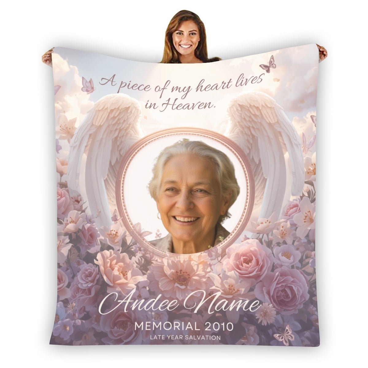 Personalized Memorial Blanket Custom Memory Gift - Cherished Harbor Gifts