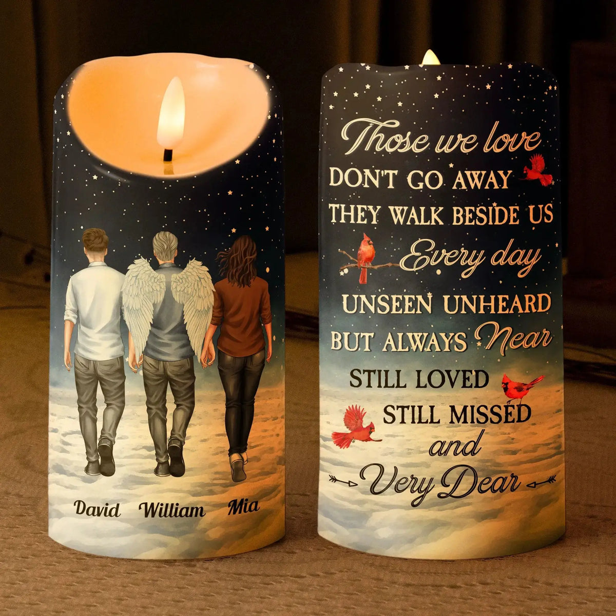 Personalized Memorial Candle Those We Love Don't Go Away - Personalized LED Candle by Inkedjoy