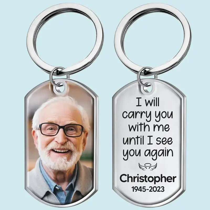 Personalized Memorial Keychain for Cherished Memories by Inkedjoy