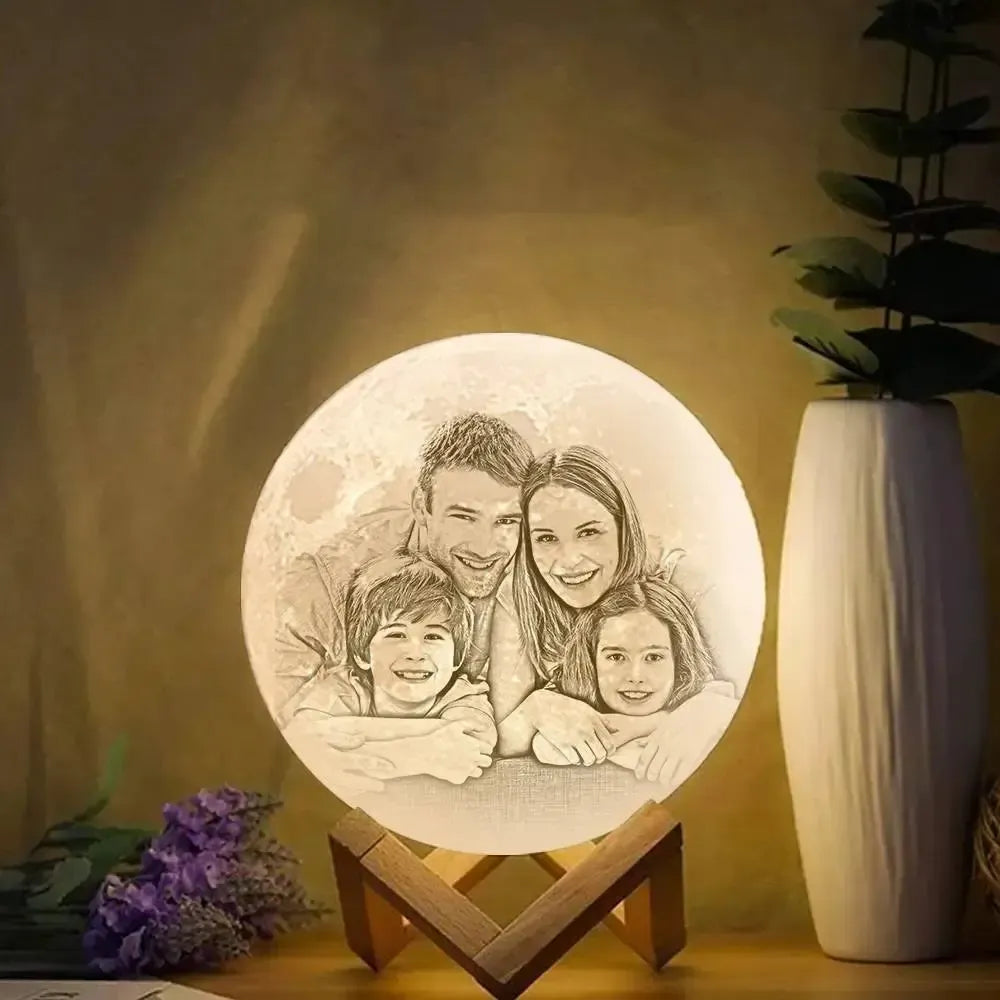 Custom 3D Printed Lunar Lamp - Ideal Gift for Any Occasion by Inkedjoy