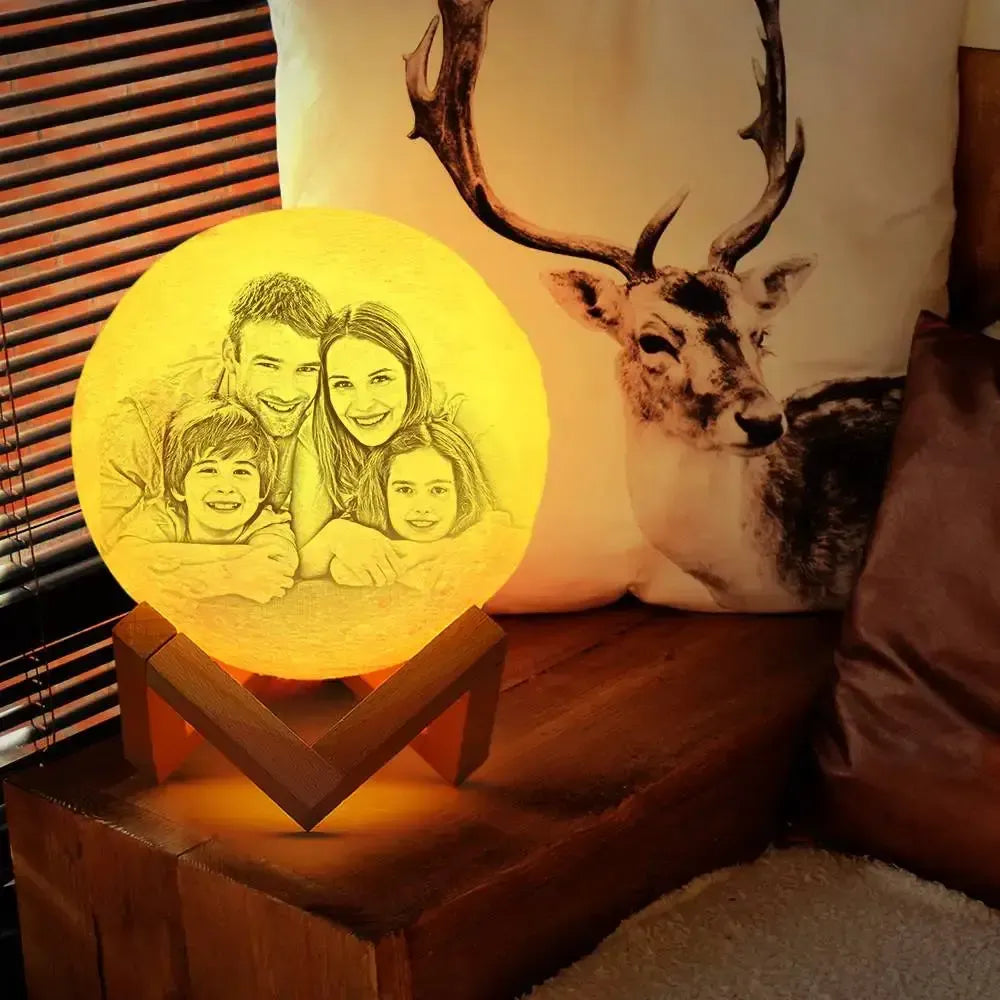 Custom 3D Printed Lunar Lamp - Ideal Gift for Any Occasion by Inkedjoy