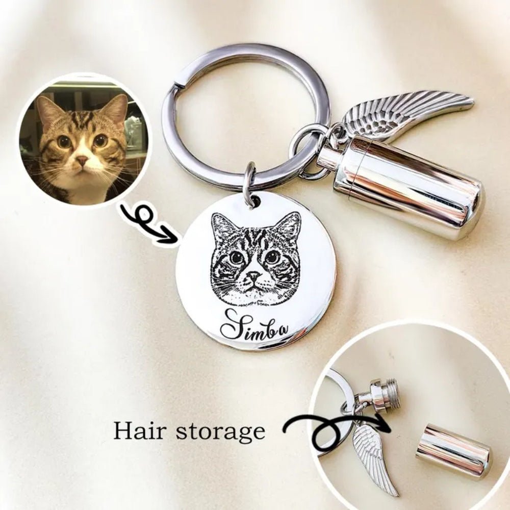 Personalized Pet Memorial Photo Keychain Keepsake - Cherished Harbor Gifts