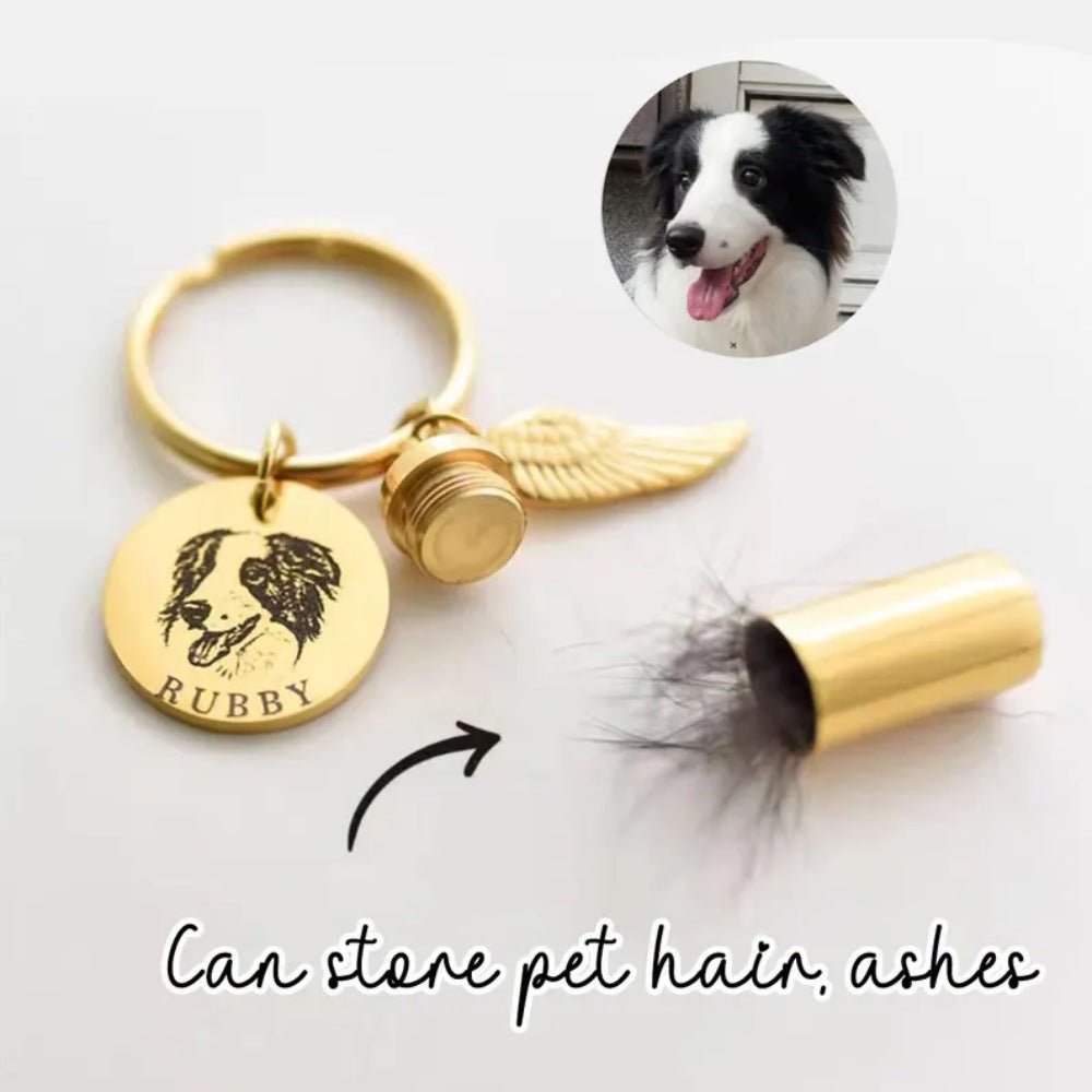 Personalized Pet Memorial Photo Keychain Keepsake - Cherished Harbor Gifts