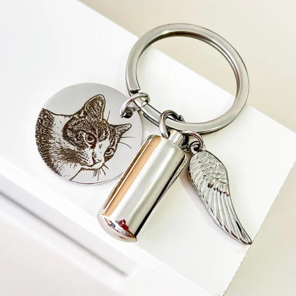 Personalized Pet Memorial Photo Keychain Keepsake - Cherished Harbor Gifts