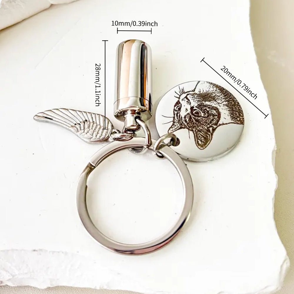 Personalized Pet Memorial Photo Keychain Keepsake - Cherished Harbor Gifts
