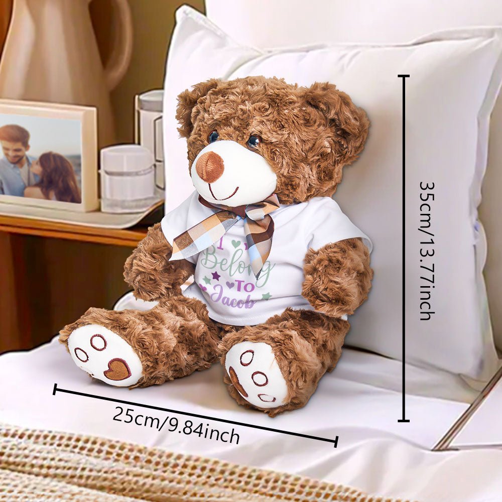 Personalized Teddy Bear Plush Toy With Embroidered Name - Cherished Harbor Gifts