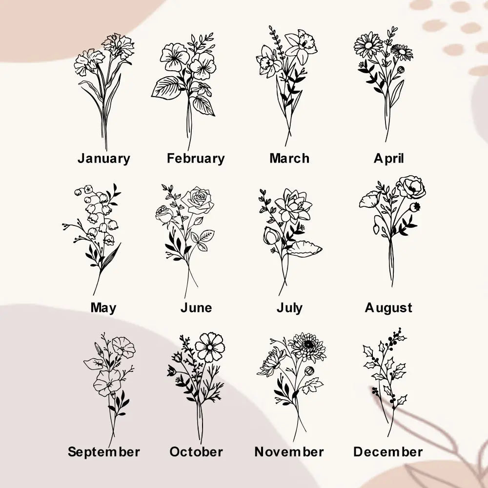Personalized Wooden Birth Flower Jewelry Box Gift - Cherished Harbor Gifts